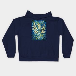 Botanical cyanotype 1 Kids Hoodie